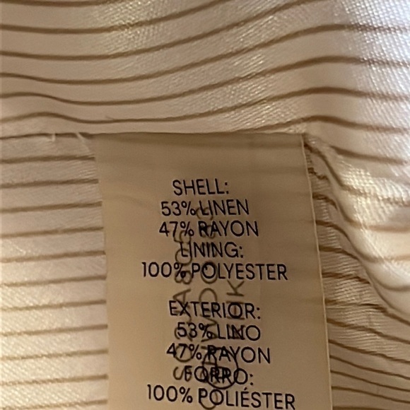 Calvin Klein Blazer 4  Jacket Open Front Linen  Rayon Light Pocket Front Gray - Picture 8 of 9